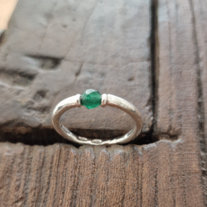 Anello Cherì in Agata Verde e Argento Naturale