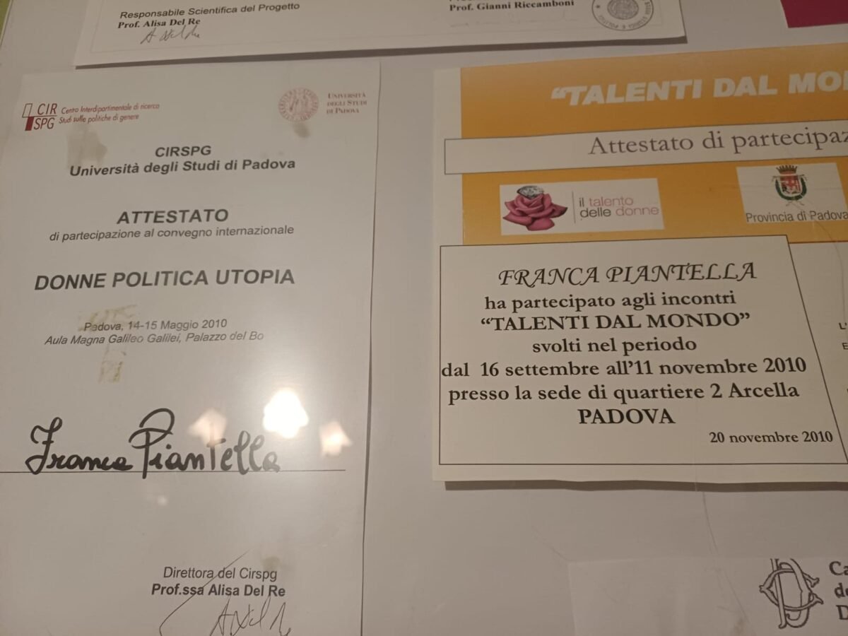 Non ho un’attività, sono un’esperta in pari opportunità e mi piace informarmi su quello che fanno le donne