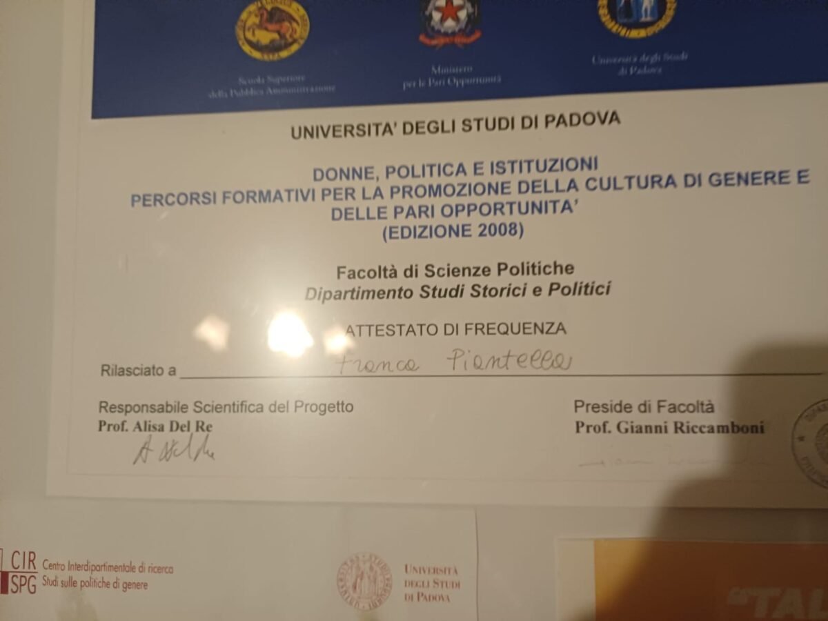 Non ho un’attività, sono un’esperta in pari opportunità e mi piace informarmi su quello che fanno le donne