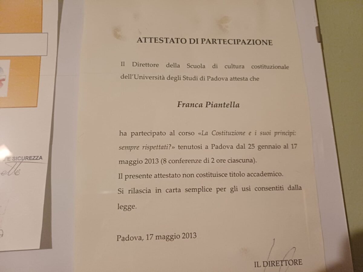 Non ho un’attività, sono un’esperta in pari opportunità e mi piace informarmi su quello che fanno le donne